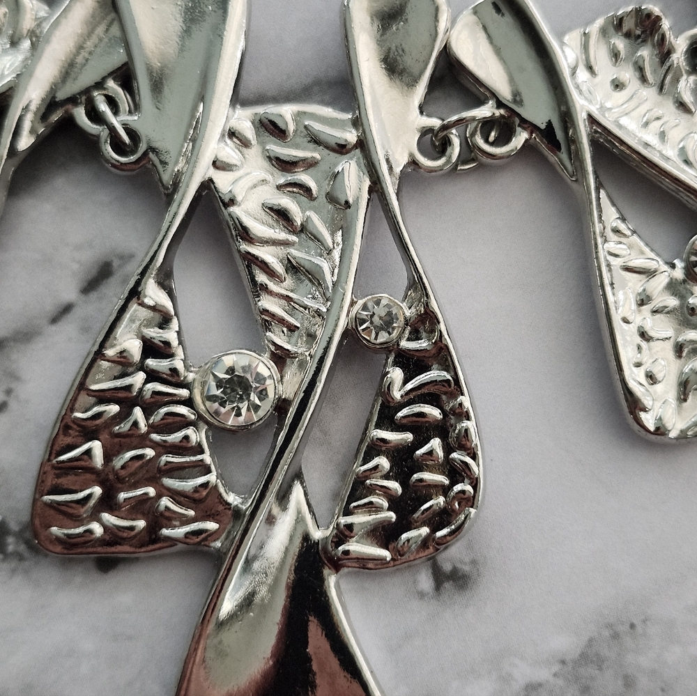 Unique Contemporary Statement Necklace Rhinestones - image 2